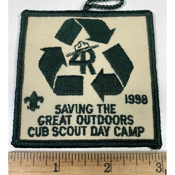 Cub Scout Day Camp Saving the Great Outdoors Patch Square Boy Scouts BSA 4R 1998 - Picture 3 of 3
